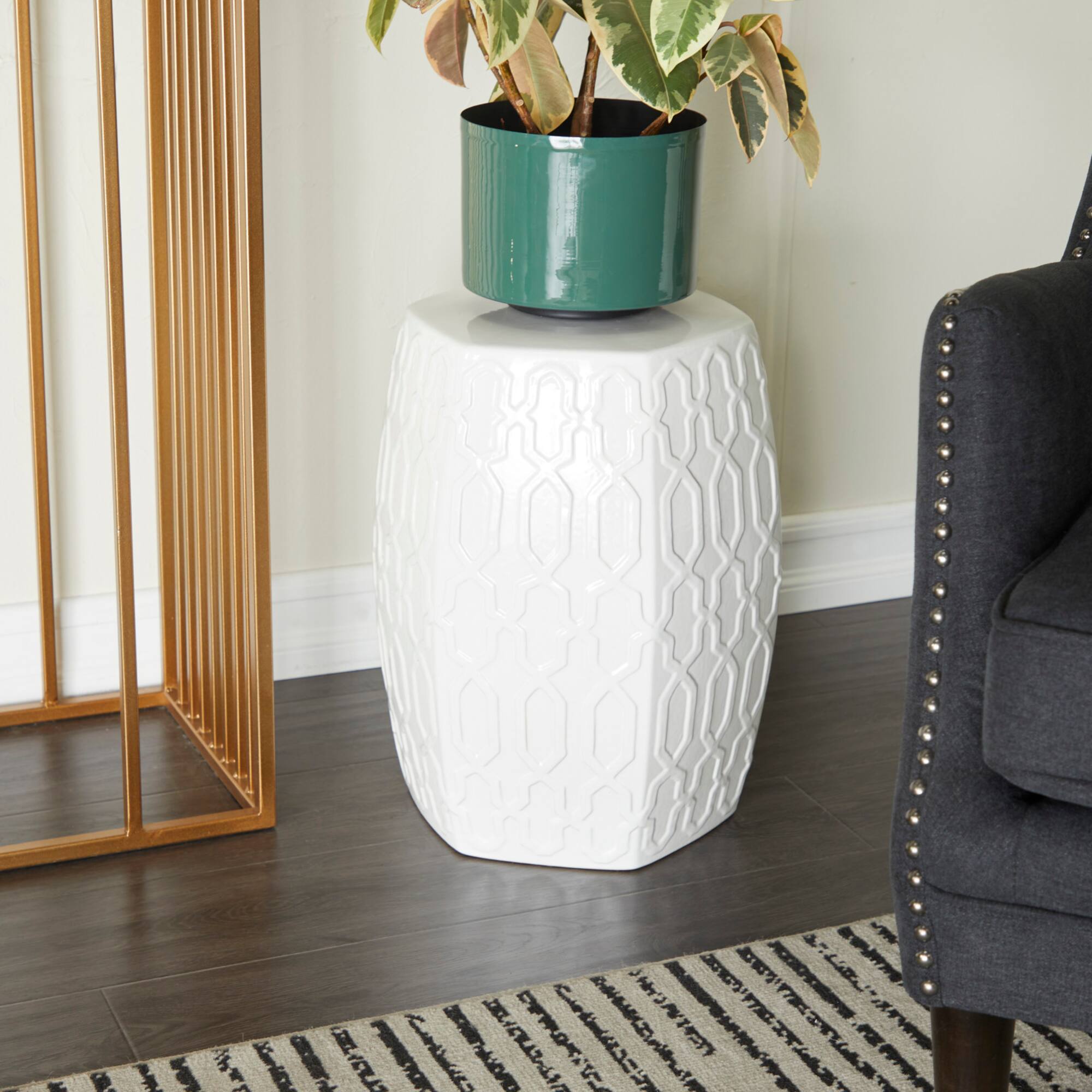 Ceramic Contemporary Accent Table